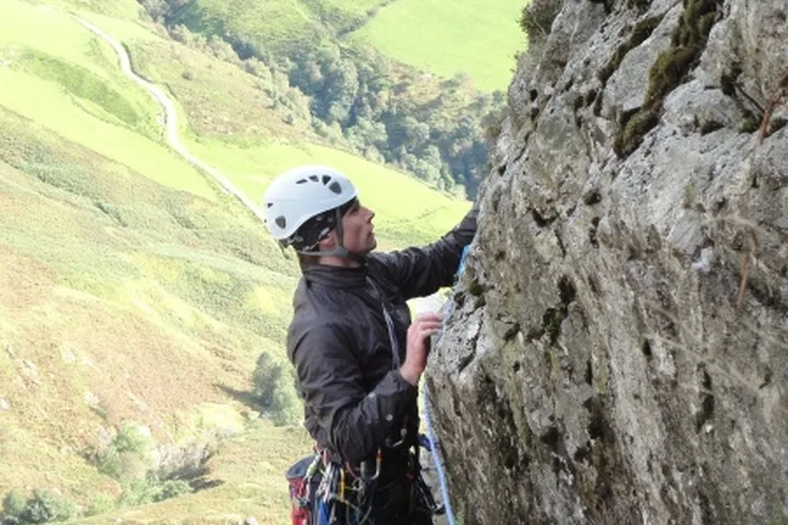 Mid Wales Camp climbing photo
